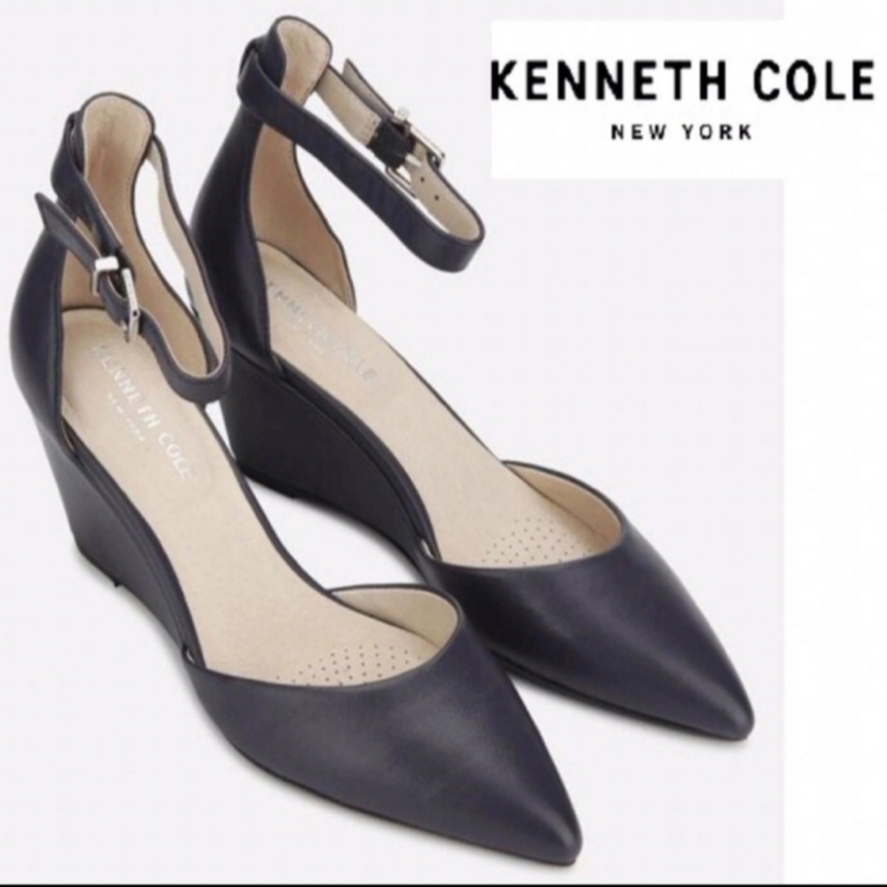 Kenneth Cole Ellis Ankle Strap D’Orsay Wedge Pump Size: 9.5 MED
